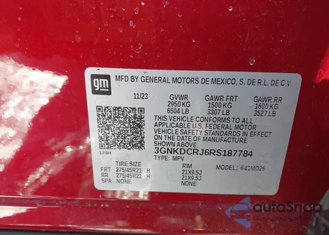2024 Chevrolet Blazer Ev Eawd Rs from USA, damaged, VIN 3GNKDCRJ6RS187784